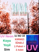 Eagenset Çapari, İstavrit Çaparisi, Ultraviyole Uv Neon 11 No Kırmızı İğne, 10 İğneli Çapari 2li Paket thumbnail 1