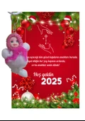 Yeni Yıl Geyik Kart Üzerinde Anahtarlık (Kişiye Özel Yazı Yazdırılabilir) Peluş Bebek 5 adet - 5