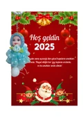 Yeni Yıl Noel Baba Kart Üzerinde Anahtarlık (Kişiye Özel Yazı Yazdırılabilir) Tütü Bebek  5 Adet - 1