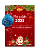 Yeni Yıl Noel Baba Kart Üzerinde Anahtarlık (Kişiye Özel Yazı Yazdırılabilir) Zar Model - 3