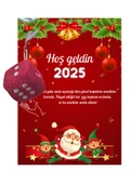 Yeni Yıl Noel Baba Kart Üzerinde Anahtarlık (Kişiye Özel Yazı Yazdırılabilir) Zar Model - 2