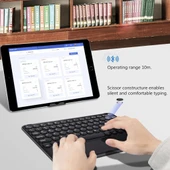Hometech Alfa 8MG 8" Uyumlu Kablosuz Bluetooth Şarjlı TouchPad'li Türkçe Q Klavye - Siyah - 2