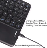 Hometech Alfa 8MG 8" Uyumlu Kablosuz Bluetooth Şarjlı TouchPad'li Türkçe Q Klavye - Siyah - 5