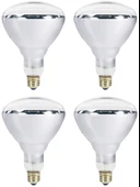 (4 Adet) 250W Kızılötesi (infrared) Isıtıcılı Hayvan Isıtma ve Kuluçka Lambası (Sarı Işık) E27 (Kalın Duy) - 1