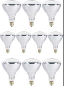 (10 Adet) 250W Kızılötesi (infrared) Isıtıcılı Hayvan Isıtma ve Kuluçka Lambası (Sarı Işık) E27 (Kalın Duy) - 1