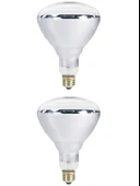 (2 Adet) 250W Kızılötesi (infrared) Isıtıcılı Hayvan Isıtma ve Kuluçka Lambası (Sarı Işık) E27 (Kalın Duy) - 1