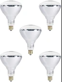 (5 Adet) 250W Kızılötesi (infrared) Isıtıcılı Hayvan Isıtma ve Kuluçka Lambası (Sarı Işık) E27 (Kalın Duy) - 1