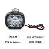 2 Adet 9 Ledli Motosiklet Scooter Uyumlu Led Sis Farı Çakar Ve Sabit Mod Açma Kapatma Tuşlu ubs siz thumbnail 3