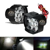 2 Adet 9 Ledli Motosiklet Scooter Uyumlu Led Sis Farı Çakar Ve Sabit Mod Açma Kapatma Tuşlu ubs siz thumbnail 4