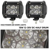 2 Adet 6 Ledli Motosiklet Off Road Scooter Uyumlu Led Sis Farı Açma Kapatma Tuşlu thumbnail 2