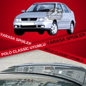 Volkswagen Polo Classic Bagaj Üstü Slim Yarasa Spoiler Piano Black Parlak Siyah thumbnail 1