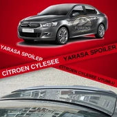 Citroen C Elysee Uyumlu Bagaj Üstü Slim Yarasa Spoiler Parlak Siyah Piano Black thumbnail 1