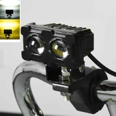Robot Sis Farı 1 Adet Sarı – Beyaz 50W Motosiklet Off Road Atv Utv Araba Uyumlu Baykuş Sis - 4