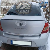 Renault Clio Symbol 2008 - 2012 Talia  Bagaj Üstü Yarasa Spoiler Piano Black thumbnail 2