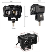 Robot Sis Farı 2 Adet Sarı – Beyaz 50W Motosiklet Off Road Atv Utv Araba Uyumlu Baykuş Sis - 6