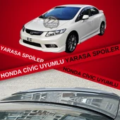 Honda Civic FB7 Bagaj Üstü Slim Yarasa Spoiler Piano Black Parlak Siyah thumbnail 1
