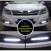 Mercekli 6 Ledli Beyaz Drl Gündüz Ledi 12v Sis Lambası Ledi Off Road Sis 12V - 5