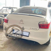 Citroen C Elysee Uyumlu Bagaj Üstü Slim Yarasa Spoiler Parlak Siyah Piano Black thumbnail 4