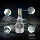 ZERON Performance Series H4 Led Xenon Şimşek Etkili Led Xenon Led Ampul thumbnail 3