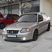 Hyundai Accent Admire 2000-2006 Uyumlu H lip Esnek Ön Lip 2 Parça Karlık Ön Ek Tampon Altı Dil - 8