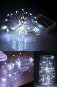 Pilli 5 Metre Dekoratif Peri Led Beyaz Aydınlatma Süsleme Lambası - 6