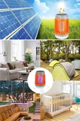 Askılı Solar Enerji İle Şarj Olabilen Sinek Öldürücü Kamp Feneri Işıldak - 8