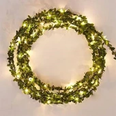 Yapraklı Dekorlu 3 Metre Peri Led Pilli  ışık Yılbaşı Aydınlatma - 2
