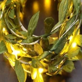 Yapraklı Dekorlu 3 Metre Peri Led Pilli  ışık Yılbaşı Aydınlatma - 8