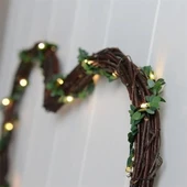 Yapraklı Dekorlu 3 Metre Peri Led Pilli  ışık Yılbaşı Aydınlatma - 6