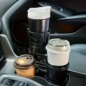 Araç İçi 360 Derece Dönen 2'li Bardaklıklı Açılarak Ayarlanabilir Bardak Tutucu Aparat thumbnail 4