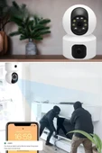 Çift Kameralı Wifi Bağlantılı Gece Görüşlü Ev Tipi Güvenlik Kamerası Yosee thumbnail 6