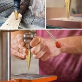 3 Parça Kademeli Matkap Ucu Paslanmaz Uç Alüminyum Sac Demir Delme Seti thumbnail 3