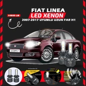 Fiat Linea 2007-2017 Uzun Far Uyumlu Şimşek Etkili Led Xenon Premium Series H1 thumbnail 1