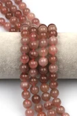 Madagaskar Pembe Kuvars Doğaltaş Dizi 10 mm Küre Kesim - 1