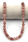 Madagaskar Pembe Kuvars Doğaltaş Dizi 10 mm Küre Kesim - 2
