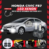 Honda Civic FB7 2012-2015 Sis Fari Uyumlu Şimşek Etkili Led Xenon Premium Series H11 thumbnail 1