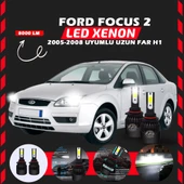 Ford Focus 2 2005-2008 Uzun Far Uyumlu Şimşek Etkili Led Xenon Light Series H1 thumbnail 6