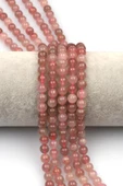 Madagaskar Pembe Kuvars Doğaltaş Dizi 6 mm Küre Kesim thumbnail 1