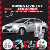 Honda Civic FB7 2012-2015 Uzun Far Uyumlu Şimşek Etkili Led Xenon Performance Series HB3 thumbnail 6