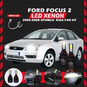Ford Focus 2 2005-2008 Kısa Far Uyumlu Şimşek Etkili Led Xenon Light Series H7 thumbnail 6