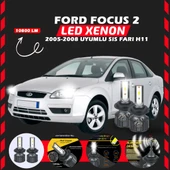 Ford Focus 2 2005-2008 Sis Farı Uyumlu Şimşek Etkili Led Xenon Premium Series H11 thumbnail 7