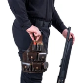 Deri Bacak Fişekliği - Savage - Kahve - 18'li - 4