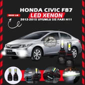 Honda Civic FB7 2012-2015 Sis Fari Uyumlu Şimşek Etkili Led Xenon Light Series H11 thumbnail 6