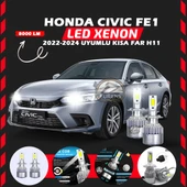 Honda Civic FE1 2022-2024 Kısa Far Uyumlu Şimşek Etkili Led Xenon Performance Series H11 thumbnail 1