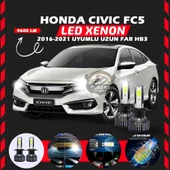 Honda Civic FC5 2016-2021 Uzun Far Uyumlu Şimşek Etkili Led Xenon Pro Series HB3 thumbnail 7