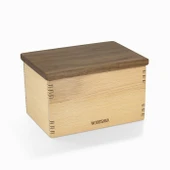 Woodsaka Mutfak İçin Sağlıklı Ahşap Saklama Kutusu - Mini Organizer - Model 3 - Gürgen & Ceviz - 1