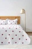 Rivaİstanbul Lovely Çift Kişilik Mikro Uyku Seti 3 Parça Kalpli Yatak Örtüsü Seti thumbnail 2