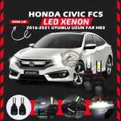 Honda Civic FC5 2016-2021 Uzun Far Uyumlu Şimşek Etkili Led Xenon Light Series HB3 thumbnail 1