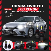 Honda Civic FE1 2022-2024 Kısa Far Uyumlu Şimşek Etkili Led Xenon Light Series H11 thumbnail 6