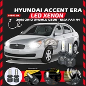 Hyundai Accent Era 2006-2012 Uzun-Kısa Far Uyumlu Şimşek Etkili Led Xenon Premium Series H4 thumbnail 1